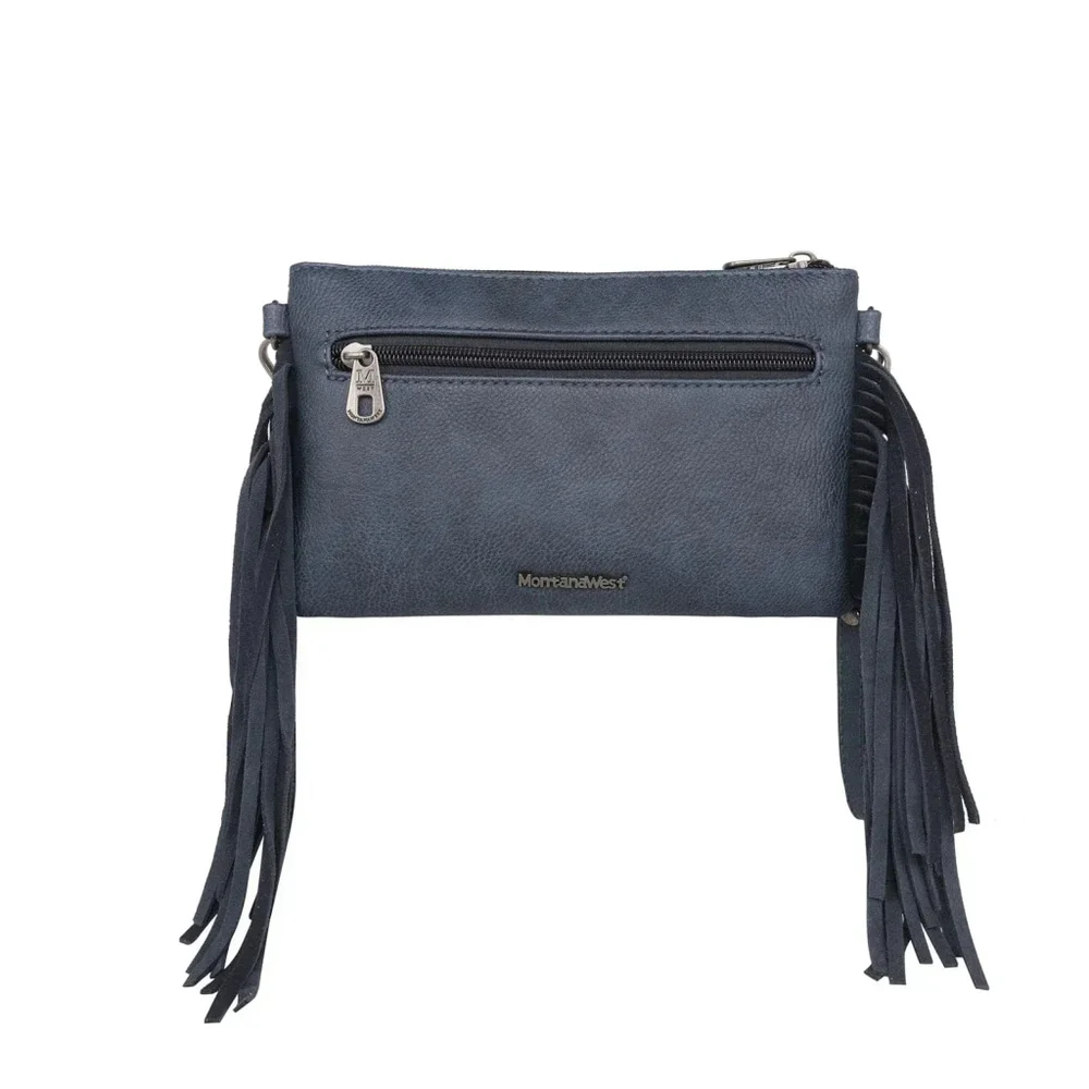 Montana West Tooled Collection Clutch/Crossbody Navy
